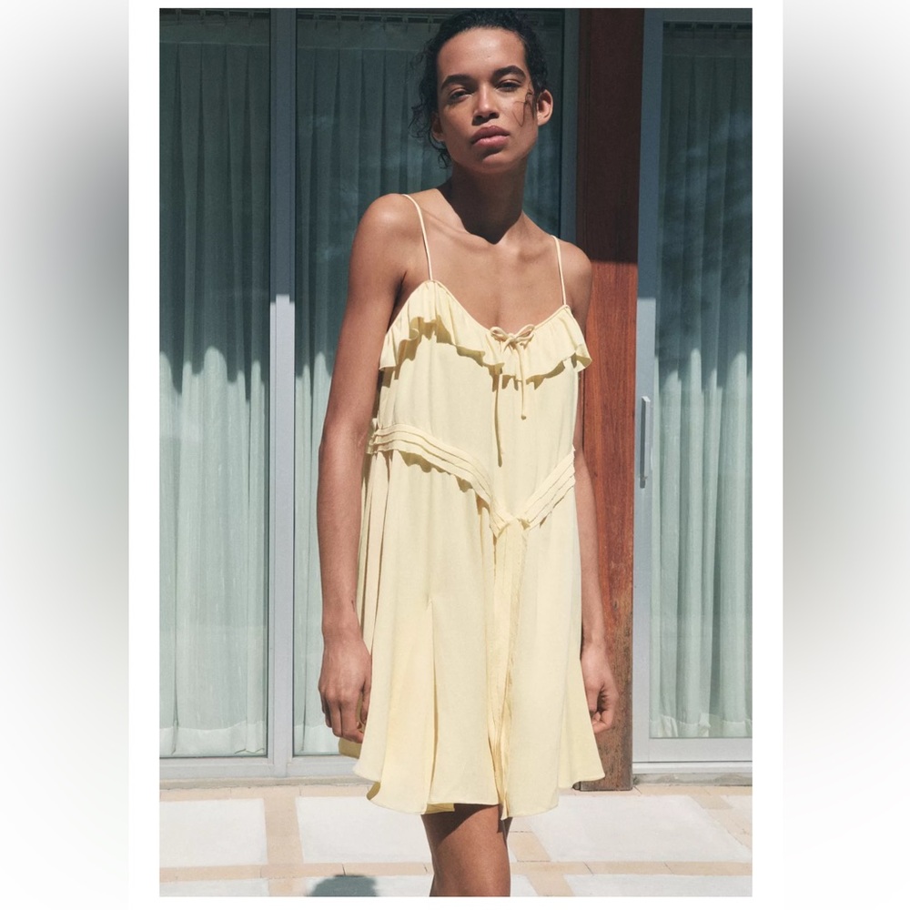 NWT ZARA SHORT RUFFLE DRESS